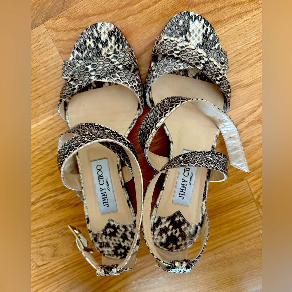 Gorgeous Jimmy Choo Snakeskin Wedge Heels